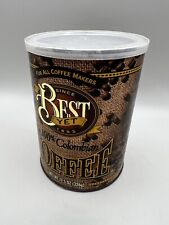 Vintage Best Yet 100% Columbian Coffee 11.5oz Advertising Coffee Tin Empty picture