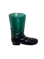 Vintage Teal Green Cowboy Boot Toothpick Holder Texas Star picture