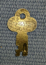 Original Vintage Presto Lock Co Garfield N.J. USA 641 Steamer Trunk Padlock Key. picture