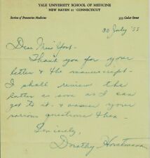 “Epidemiologist” Dorothy M Horstmann Hand Written Letter Dated 1958 COA picture