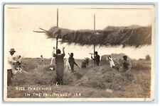 c1910's Rice Threshing In The Philippines Farmers Farming RPPC Photo Postcard picture