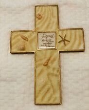 New Creative-Wall Hanging “Footprints In The Sand”Ceramic Resin Sand Cross—CC picture