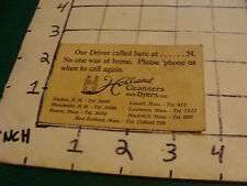 vintage business card: HOLLAND CLEANSERS AND DYERS INC.  picture