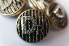 Cristian DIOR buttons 5 pieces   metal  0,9 inch 23 mm  bronze / Crystal's picture