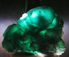 4.24lb Natural rare large grain Cube dark green translucent fluorite from hunan picture
