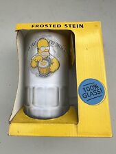 Original 1999 The Simpsons Frosted Glass Homer To Alcohol Mug Stein New 2D picture