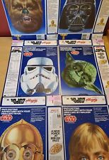 1984 C-3POs Empty Cereal Box Full Set W Luke Skywalker Chewbacca Star Wars Masks picture