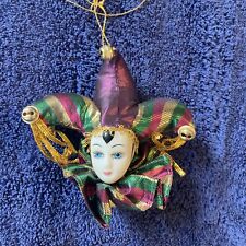 Vintage New Orleans Mardi Gras Maroon Jester Head Clown Magnet 1980s 6 