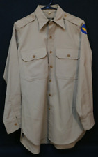 WWII US Army Regulation Officers Shirt Khaki 14 1/2 x 33 AAF Wool Patch, Summer picture