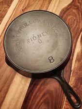 Sidney Hollow Ware Co. Cast Iron #8 Skillet, Block Logo, Circa: 1888-1897 picture