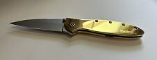 1660 Kershaw Leek Knife Mirror Polished 24K Gold Plated picture