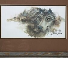 John A White Watercolor Painting Southwestern Art Gray Wolf Original Art Signed picture