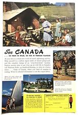Vintage 1949 Original Print Ad Full Page - Canada Travel - So Near So Far picture