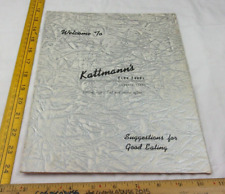 Kattmann's Fine Foods restaurant menu 1953 Lubbock Texas picture
