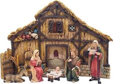  Nativity with Stable Shepherd and Donkey 6 Piece Set picture