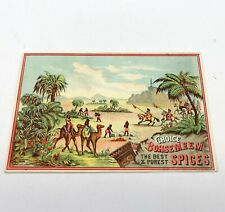 Victorian Trade Card Bohsemeem Spices Black Natives Camels Weikel Smith Phila picture