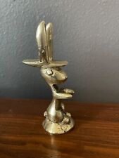 Vintage Solid Brass Rabbit Bunny Hare Paperweight Figure picture