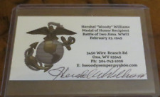 Hershel Williams Medal of Honor Recipient WW2 signed autographed business card picture