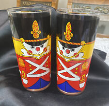 Vintage MCM 1970’s Cera Nutcracker Christmas Tumblers Holiday Drinking Glasses picture