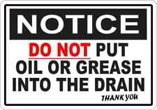 5x3.5 Do Not Put Oil or Grease into Drain Sticker Car Truck Vehicle Bumper Decal picture