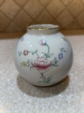 Vintage Lenox Floral Garden Flower Vase Signed USA Globe Round 24K Gold Trim picture