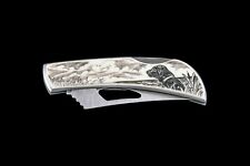 Black Lab Stainless Steel Silver Hawk Pocket Knife picture