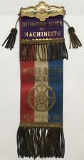RARE INTERNATIONAL MACHINISTS WHITE RIVER LODGE DOUBLE SIDED RIBBON AND PIN. picture