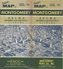 1964 Road Map MONTGOMERY Proposed I-65 & I-85 Selma Wetumpka Prattville Alabama picture