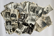 VINTAGE B&W PHOTOS LOT of 50 Random PHOTOS FAMILY KIDS MEN WOMEN Vintage Photo picture