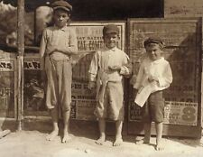 1913 San Antonio Newsboys, Texas Vintage Old Photo 8.5