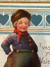 Antique Early 1900s Ephemera Valentine Postcard Humorous Dutch Boy Wooden Shoes picture