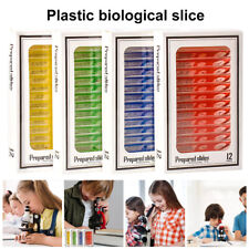 48Pcs Microscope Slides Plastic Clear Prepared Slides with Category Label CuDnP picture