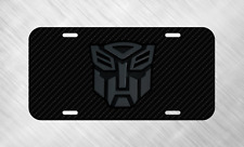New Transformers Autobot Black Robot Carbon License Plate Auto Car Tag  picture