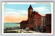 Chicago IL-Illinois, Illinois Central Depot, Antique, Vintage Souvenir Postcard picture