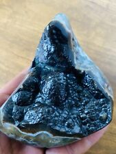 King Of Agate. Rare Exceptional Piece. Full Energy Stone.black Agate Slab. picture