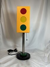 Vintage Lucite Traffic Light Desk Table Lamp Pull String Plug In picture