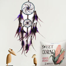 Large Purple Dream Catcher Feather Wood Beads Pendant Wall Hanging Home Decor picture