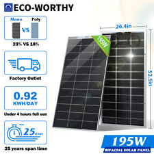 ECO-WORTHY 100W 200W 400W 1000W Watt Bifacial Solar Panel Mono PV 12V Home RV picture