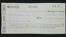 Vintage Letterhead Blank Promissory Note for Willoughby Female Seminary 1856  #2 picture