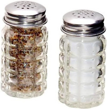 Retro Style Salt and Pepper Shakers with Stainless Tops Set of 2 picture
