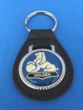 Vintage Holden genuine grain leather keyring key fob keychain - Old Stock Blue picture