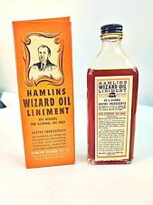 Antique HAMLINS WIZARD OIL QUACK MEDICINE Pharmacy Apothecary BOTTLE &BOX Sealed picture