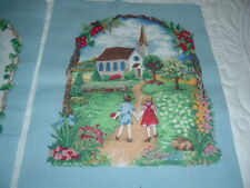Vtg 90s Childrens Book Prayers Cut into 12 Quilt Blocks With Trim Fabric #PB13 picture