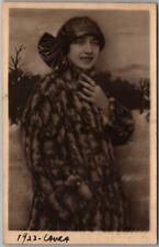 Vintage VIENNA Wien Austria RPPC Real Photo Postcard Young Woman Fur Coat c1930s picture