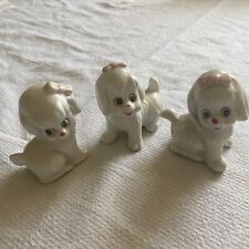 Lot of 3) Vintage Josef Originals White Poodle Figurines Made In Korea 3