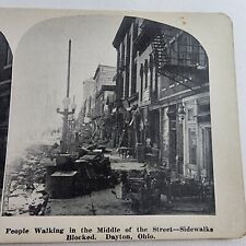Great Flood of 1913, Dayton Ohio, People Walking in the street Sidewalks Blocked picture