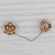 Vintage Sweetheart Badges Tri Delta Lambda Chi Alpha 14k Gold Pearl Garnet picture