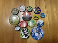 Vintage/Modern Humor Pinback Buttons Lot Of 14 picture