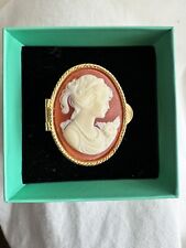 Red Cameo Style Tiny (4.5cm)- Vintage Trinket/Pill/Snuff Box Excellent Condition picture