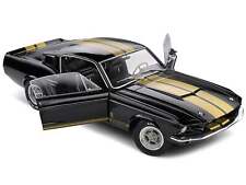 1967 Shelby GT500 Black with Gold Stripes 1/18 Diecast Model Car picture